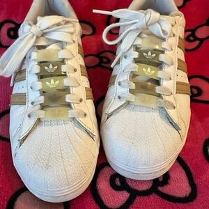 Adidas White and Brown Sneakers